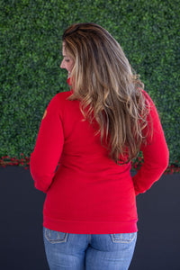 Quinn ZipUp Cowl in Red