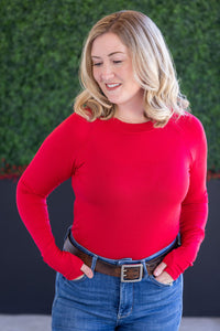 Blair Long Sleeve Top in Red