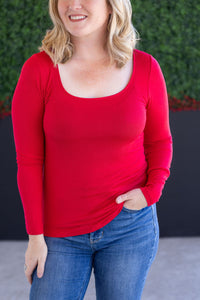Alyssa Long Sleeve Top in Red