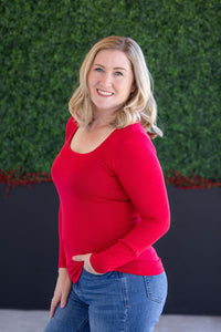 Alyssa Long Sleeve Top in Red