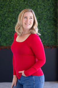 Alyssa Long Sleeve Top in Red