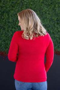 Alyssa Long Sleeve Top in Red