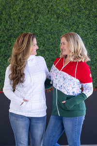 Colorblock Fullzip in Red, Winter Berry, Evergreen