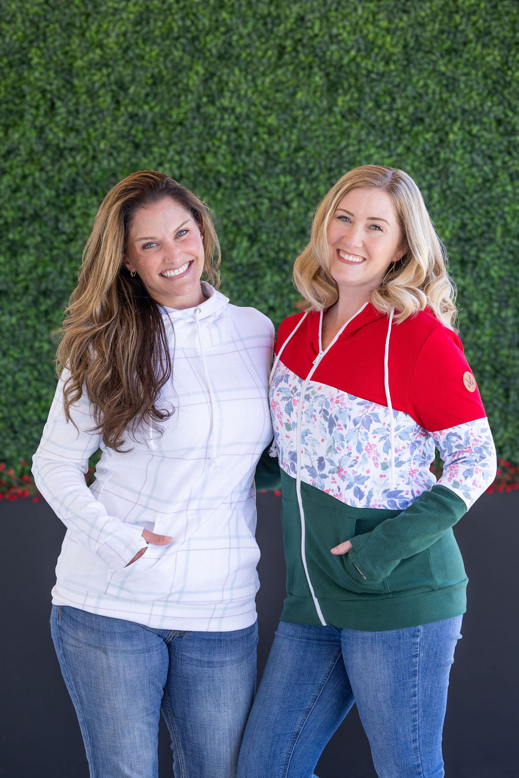 Colorblock Fullzip in Red, Winter Berry, Evergreen