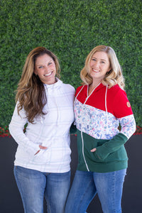 Colorblock Fullzip in Red, Winter Berry, Evergreen