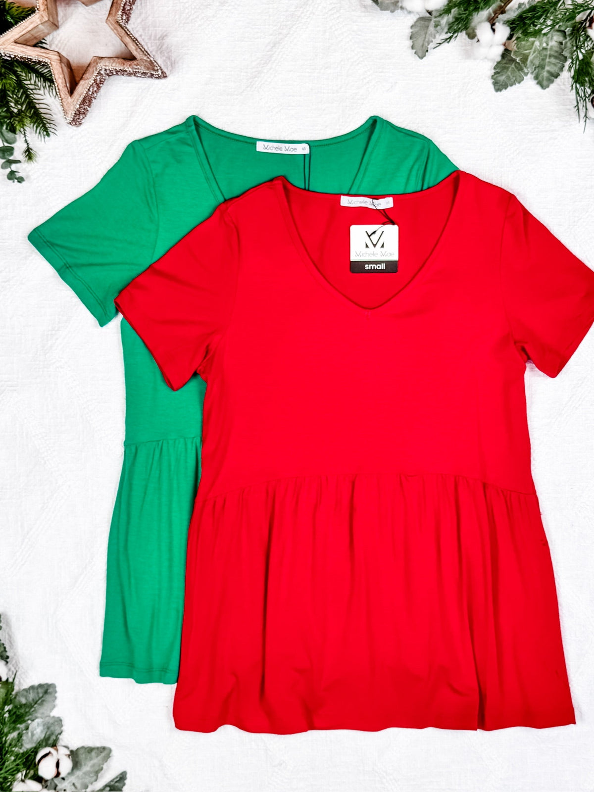 Sarah Ruffle Short Sleeve in Red