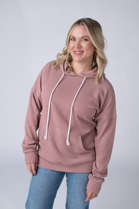 Kacey Ribbed Hoodie in Rose