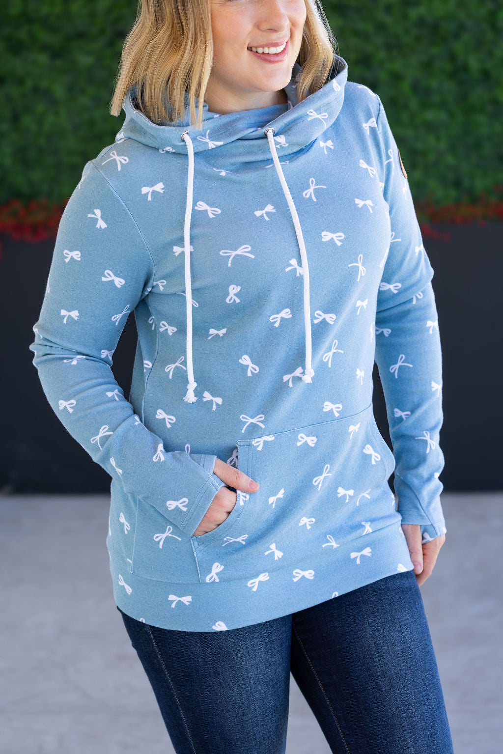 Ashley Hoodie in Teal Ribbons
