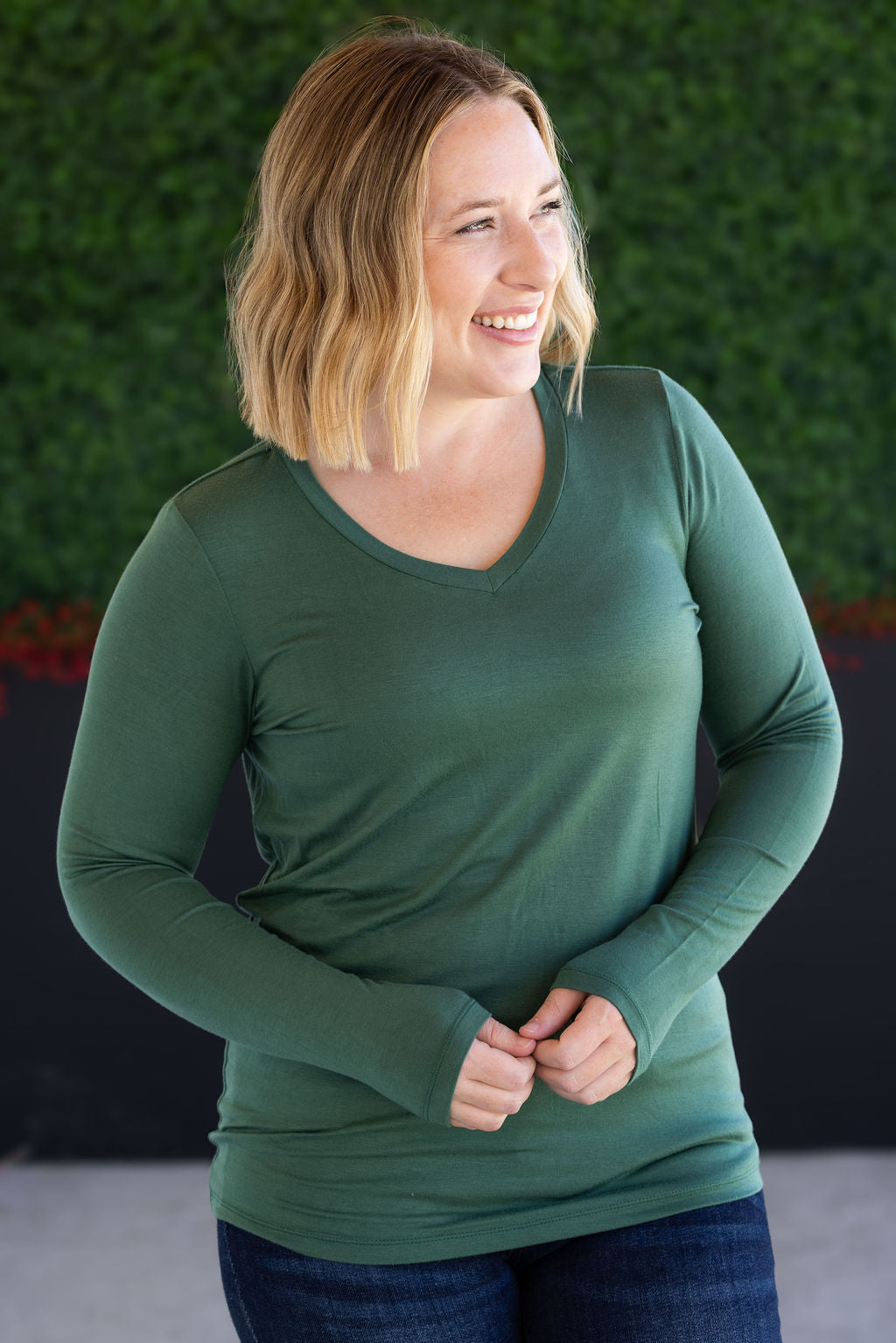 Larissa Long Sleeve in Forest Green