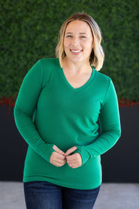 Leah Long Sleeve Top in Green