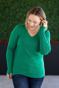 Leah Long Sleeve Top in Green