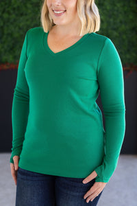 Leah Long Sleeve Top in Green