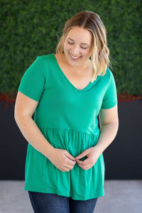 Sarah Ruffle Short Sleeve in Green
