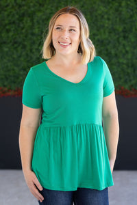 Sarah Ruffle Short Sleeve in Green