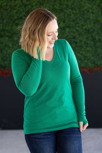 Leah Long Sleeve Top in Green