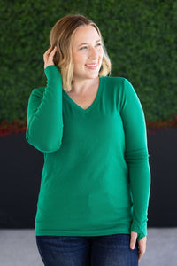 Leah Long Sleeve Top in Green