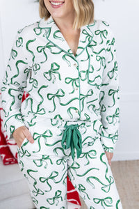 Ribbon Pajama Set in Green