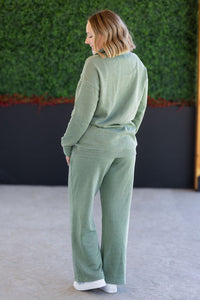 Jesse Vintage Wash Snap Pullover in Olive