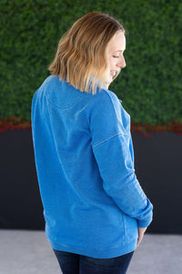 Jesse Vintage Wash Snap Pullover in Winter Blue