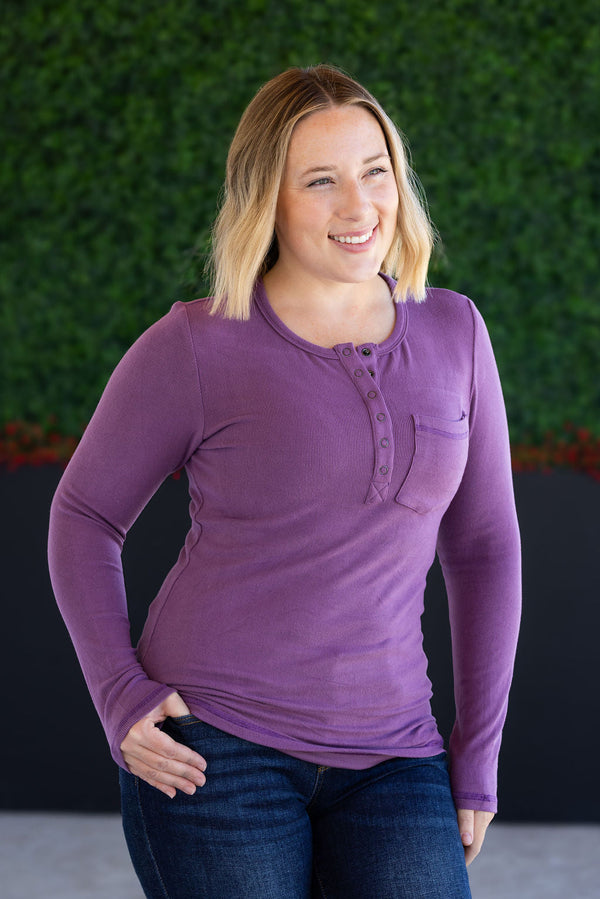 Georgia Long Sleeve Top in Purple