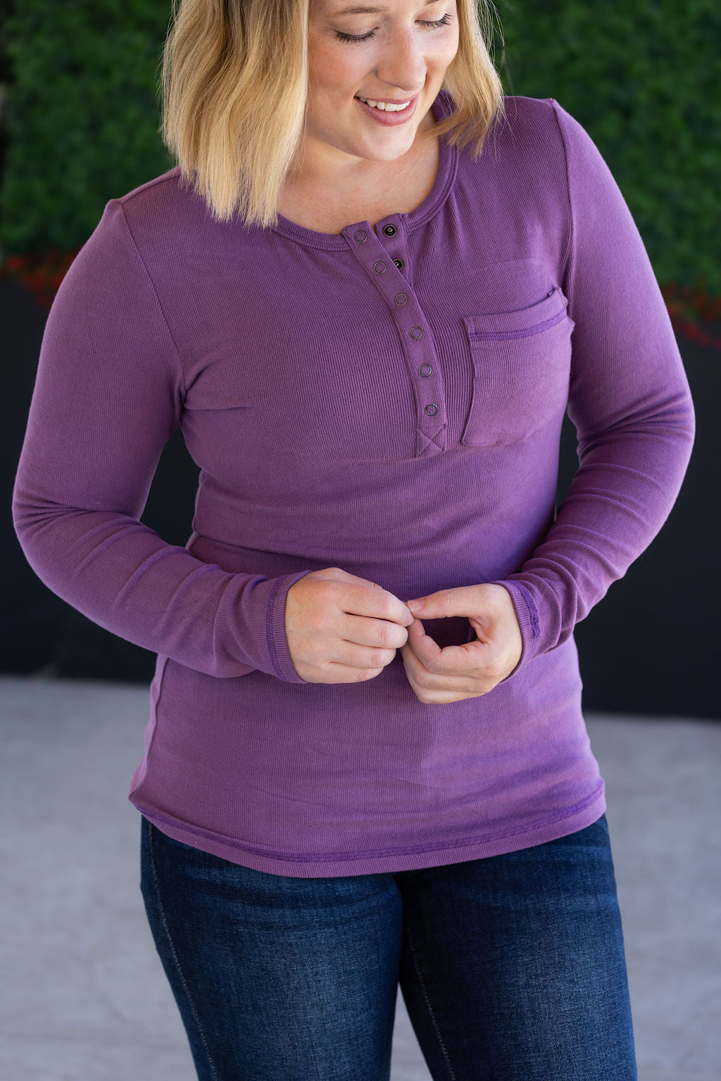 Georgia Long Sleeve Top in Purple
