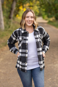 Norah Plaid Shacket  Classic Black and White