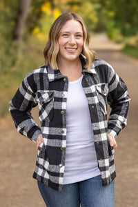 Norah Plaid Shacket  Classic Black and White