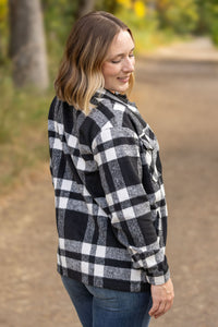 Norah Plaid Shacket  Classic Black and White
