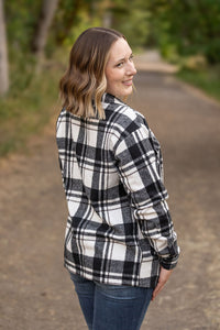 Norah Plaid Shacket in Ivory and Black