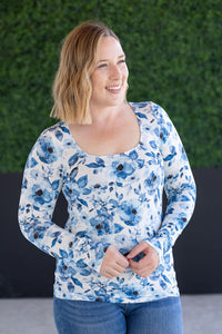 Alyssa Long Sleeve Top in Sapphire Floral