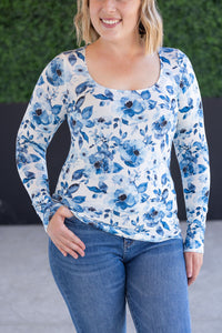 Alyssa Long Sleeve Top in Sapphire Floral