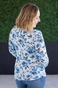 Alyssa Long Sleeve Top in Sapphire Floral
