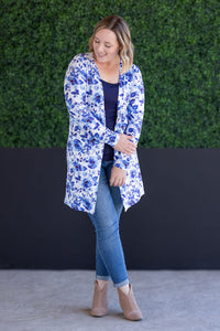 Classic Cardigan in Sapphire Floral