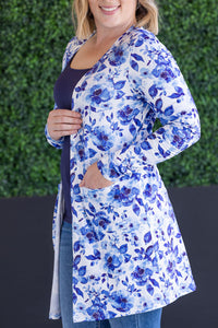 Classic Cardigan in Sapphire Floral