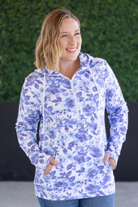 HalfZip Hoodie in Sapphire Floral
