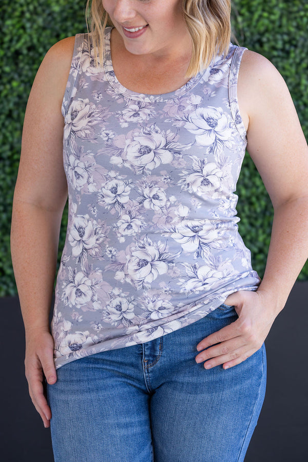 Ava Tank in Vintage Grey Floral