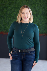 Blair Long Sleeve Top in Hunter Green