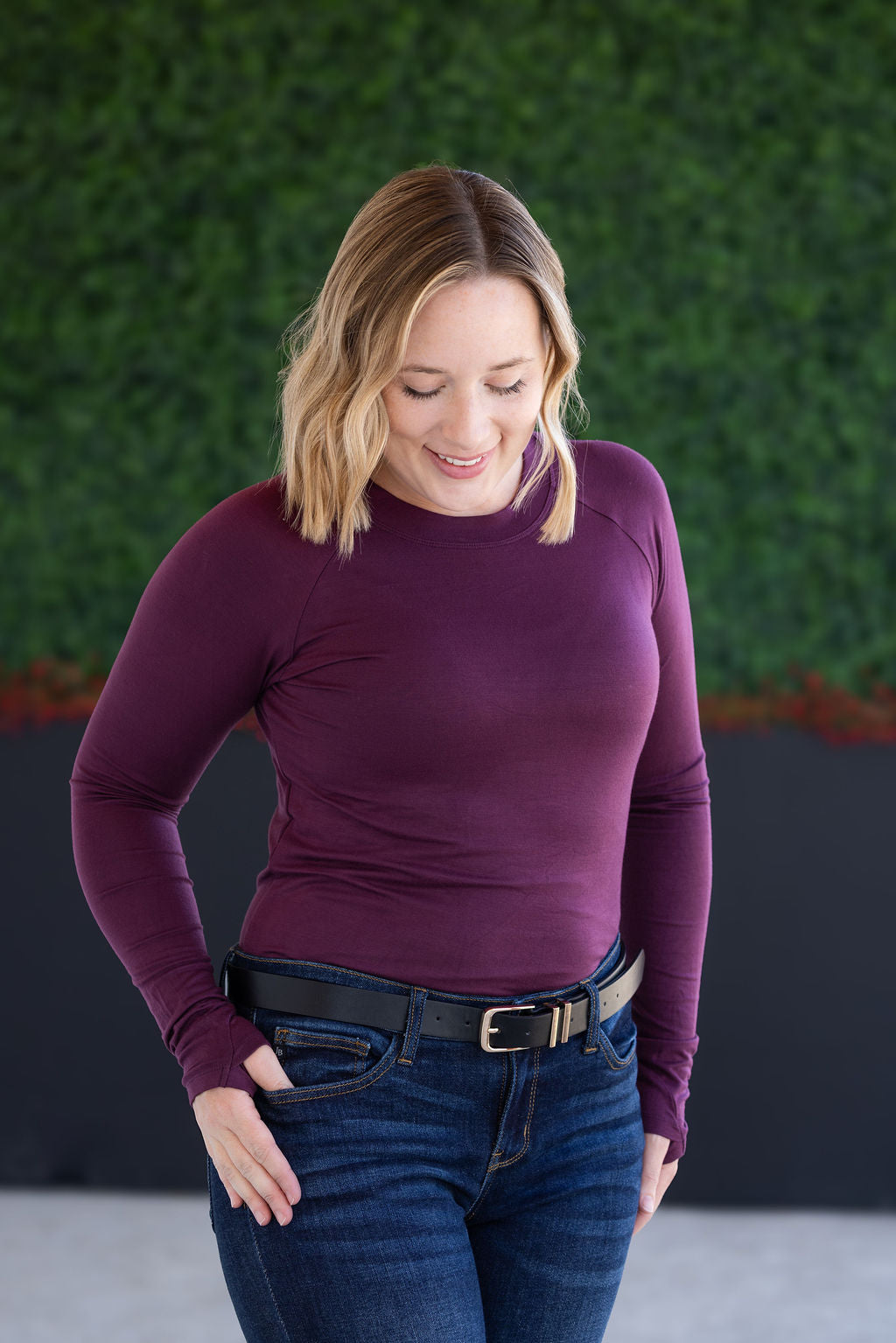 Blair Long Sleeve Top in Plum