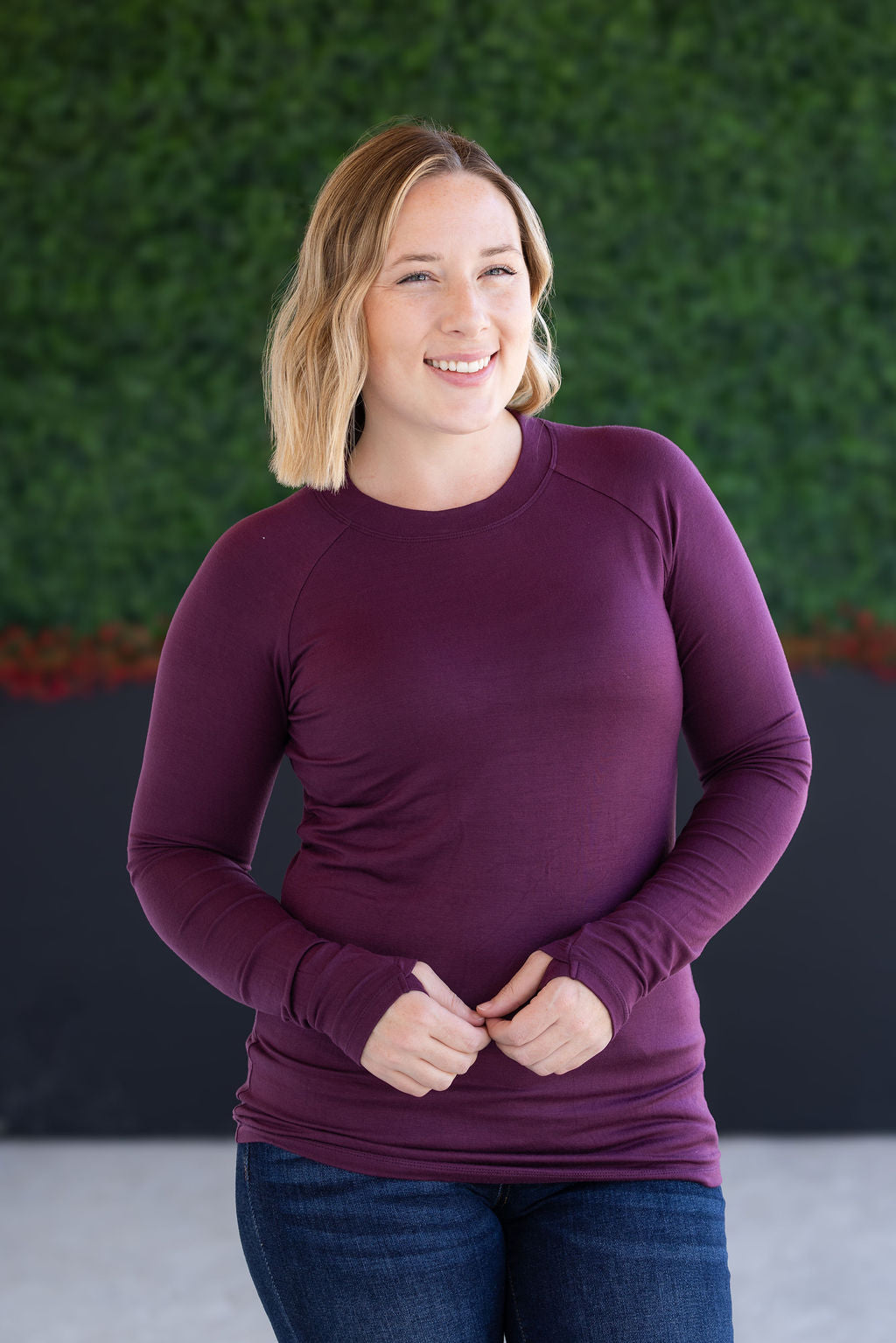 Blair Long Sleeve Top in Plum