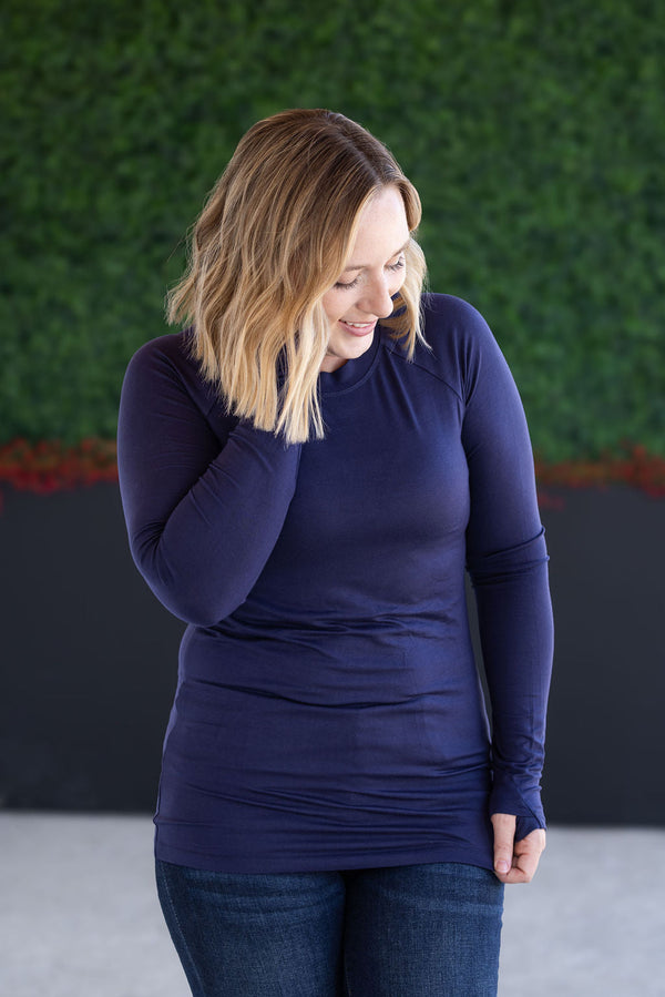 Blair Long Sleeve Top in Navy