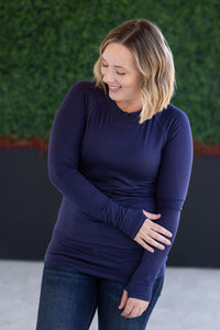 Blair Long Sleeve Top in Navy