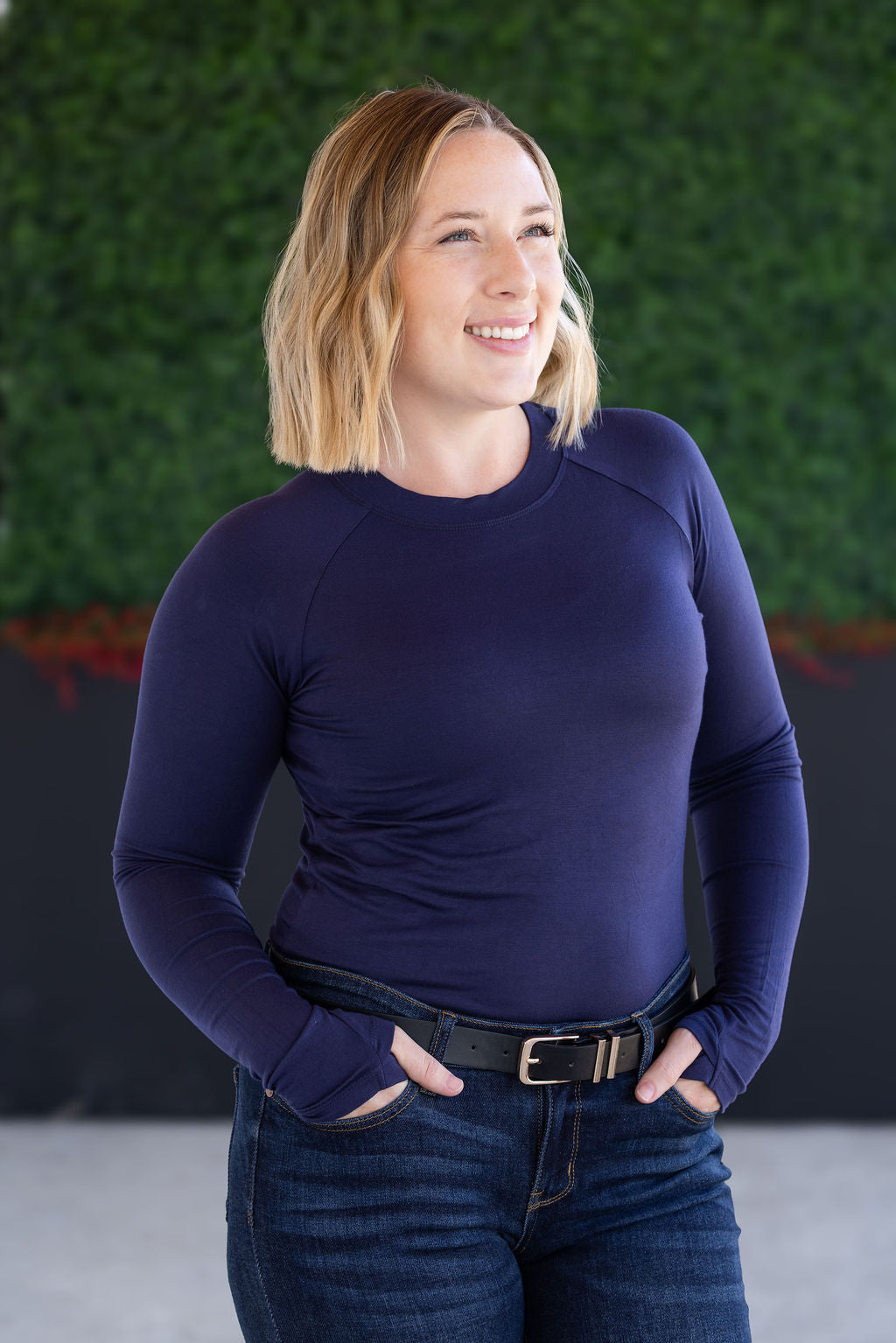 Blair Long Sleeve Top in Navy