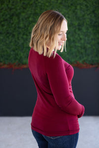 Blair Long Sleeve Top in Burgundy
