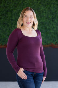 Alyssa Long Sleeve Top in Plum