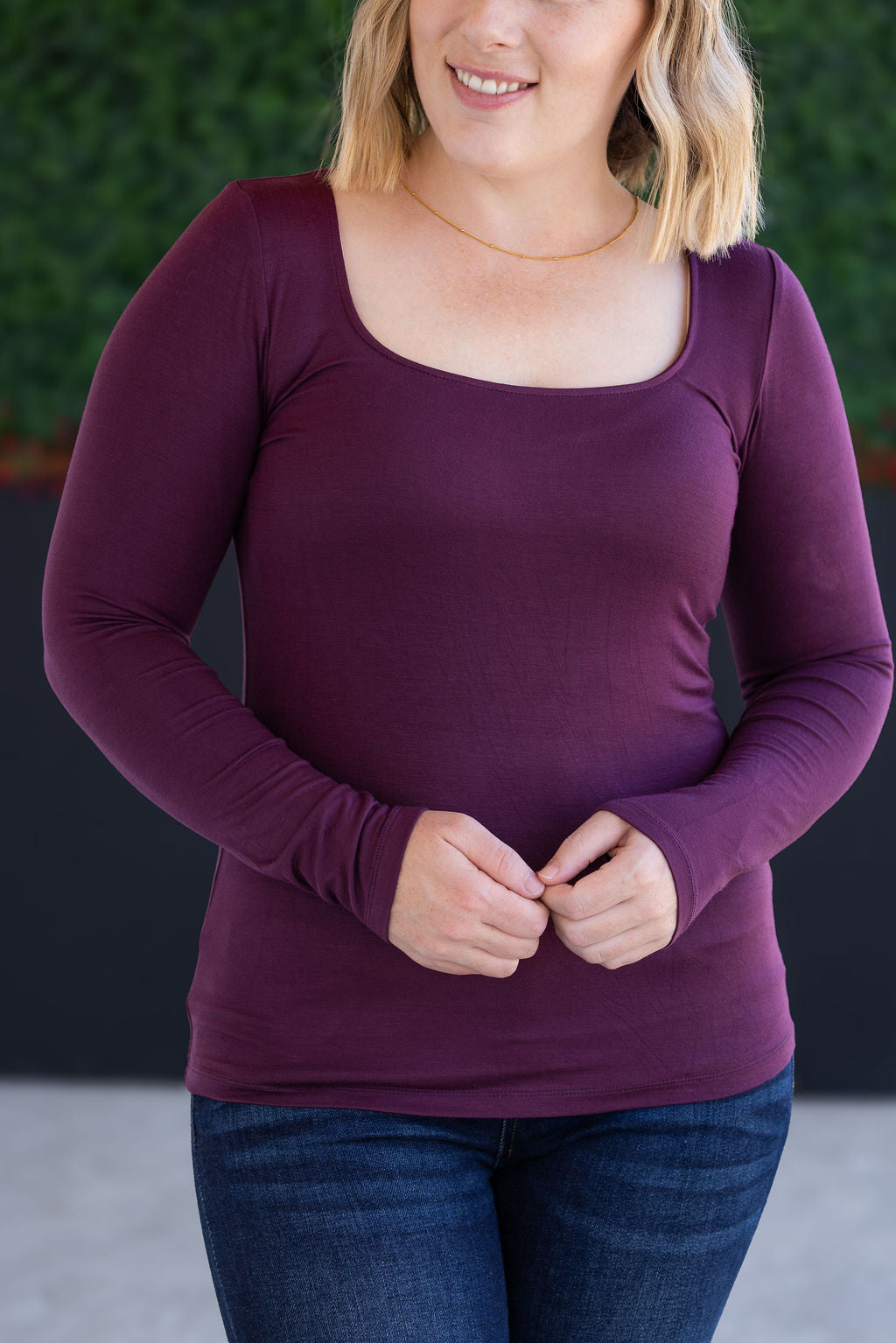 Alyssa Long Sleeve Top in Plum