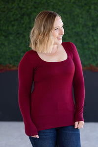 Alyssa Long Sleeve Top in Burgundy