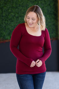 Alyssa Long Sleeve Top in Burgundy