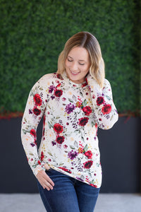 Blair Long Sleeve Top in Burgundy Bloom