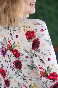 Blair Long Sleeve Top in Burgundy Bloom