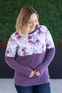 Natalie Pullover in Burgundy Bloom and Plum